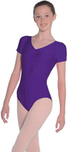 Load image into Gallery viewer, Jeanette Purple Short Sleeved Leotard