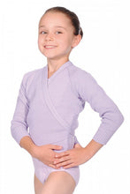 Load image into Gallery viewer, Acrylic Lilac Long Sleeved Crossover Cardigan
