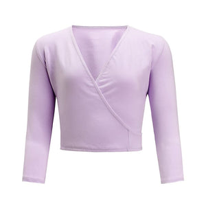 3/4 Sleeve Cotton Lycra Crossover - Pink