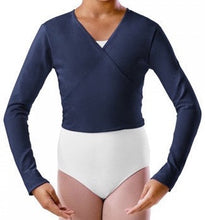 Load image into Gallery viewer, 3/4 Sleeve Cotton Lycra Crossover - Pale Blue
