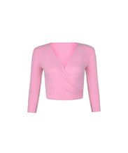 Load image into Gallery viewer, 3/4 Sleeve Cotton Lycra Crossover - Pink
