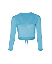 Load image into Gallery viewer, 3/4 Sleeve Cotton Lycra Crossover - Pale Blue
