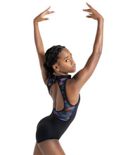 Load image into Gallery viewer, Girls Mystical Forest High Neck Mesh Back Leotard