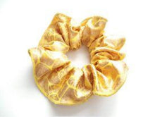 Load image into Gallery viewer, Gold Print Girls and Ladies Lycra Scrunchies