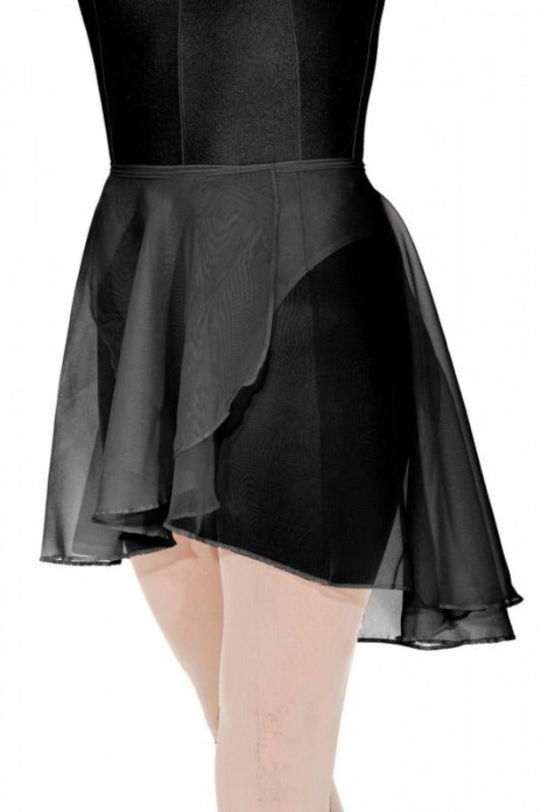 Black Ladies Georgette Wrapover skirt