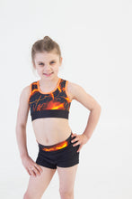 Load image into Gallery viewer, Lightening Print Hectic Keyhole Back Crop Top Shorts Sets