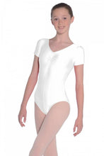 Load image into Gallery viewer, White Girls and Ladies Short Sleeved Leotard