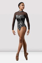 Load image into Gallery viewer, Ladies Mirella Watercolour Mesh Long Sleeve Leotard