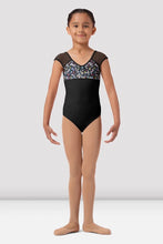 Load image into Gallery viewer, Girls Mirella Ditsy Floral Cap Sleeve Leotard