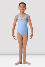 Load image into Gallery viewer, Girls Mirella Ditsy Floral Cap Sleeve Leotard