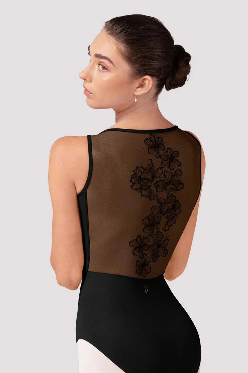 Emma Floral Boat Neck Leotard (L40004)