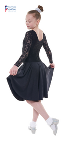 Black Lace Long Sleeve Ballroom Dress