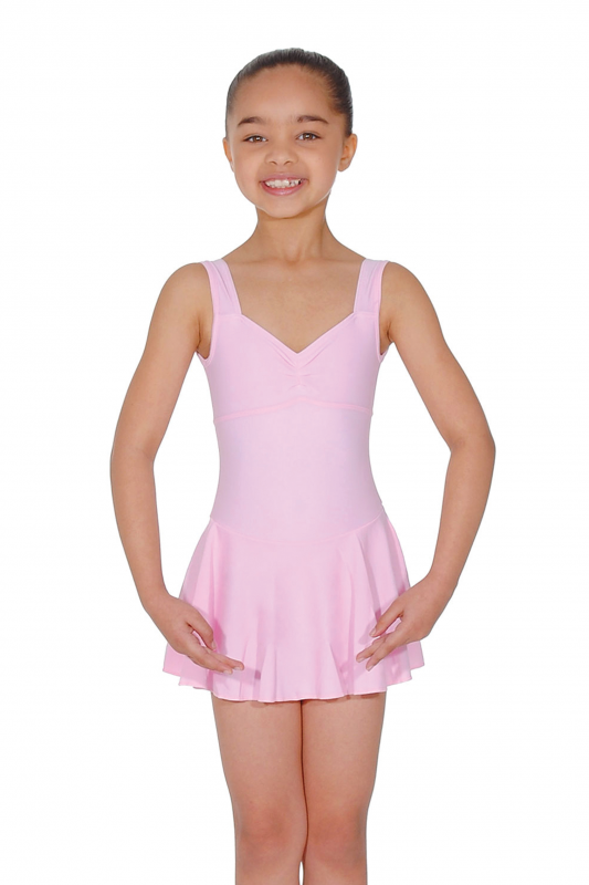 Lilac Emilie Matte Lycra Sleeveless Skirted Leotard