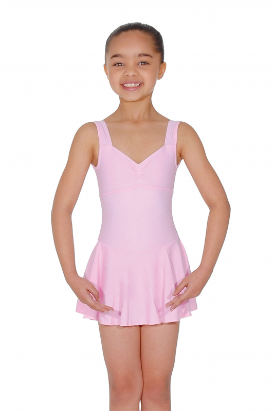 Emilie Matte Lycra Sleeveless Skirted Leotard