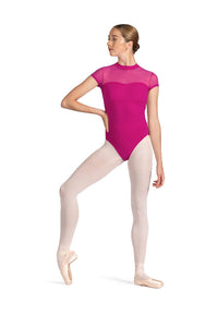 Mock Neckline Braid Detail Leotard