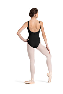 Scoop Neckline Braid and Seam Detail Camisole Leotard