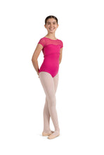 Load image into Gallery viewer, Sweetheart Neckline Mesh Back Braid Detail Cap Sleeve Leotard (M1560C)
