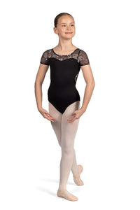 Remi Scoop Neckline Mesh Back Cap Leotard