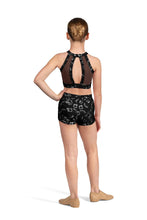 Load image into Gallery viewer, Selena V Front Printed Shorts and Aella High Neckline Open Back Crop Top
