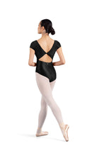 Load image into Gallery viewer, V Neckline Twist Back Cap Leotard
