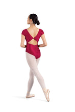Load image into Gallery viewer, V Neckline Twist Back Cap Leotard
