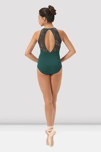 Highneck Printed Halter Leotard