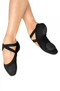 Black Childrens and Adults Pro Elastic Ballet Shoes