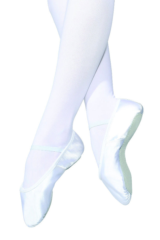White Full Sole Satin Ballet Shoes