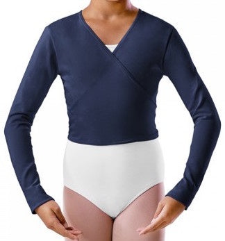 3/4 Sleeve Cotton Lycra Crossover - Navy