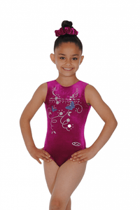 Panache Butterfly Motif Sleeveless Gymnastics Leotard