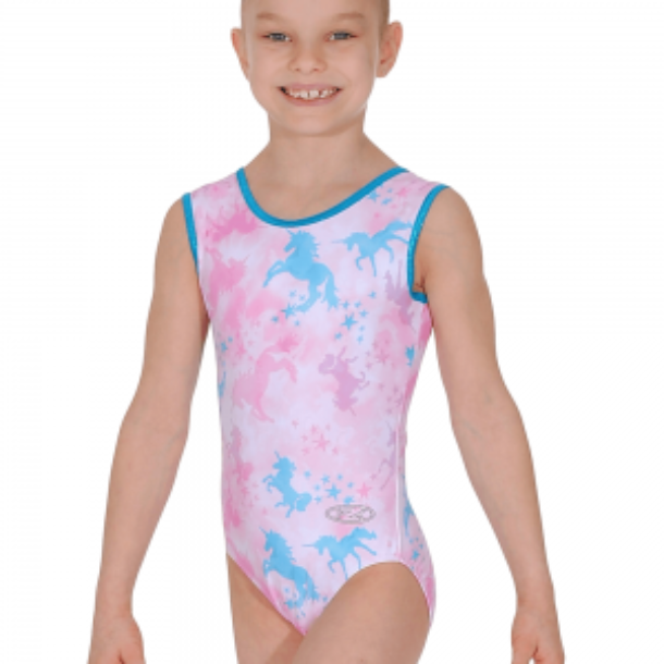 Z637FAN Girls Fantasy All over Print Gymnastic Leotard