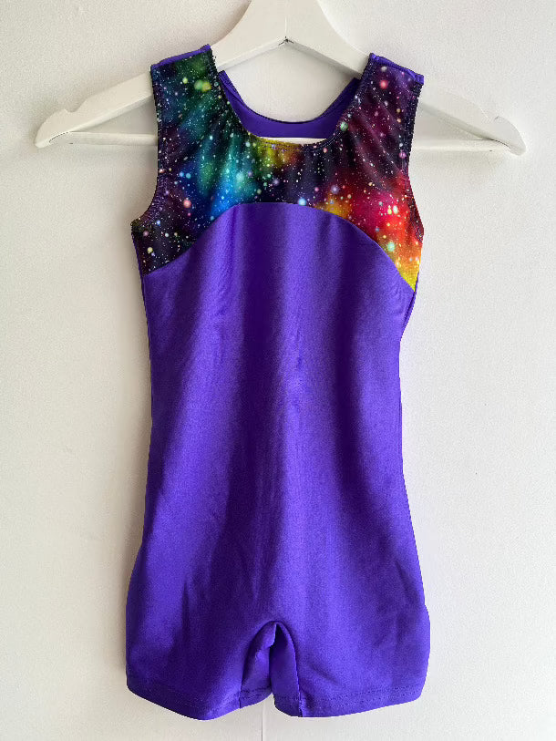 Space Nouveau Sleeveless Racer Back Short Unitard