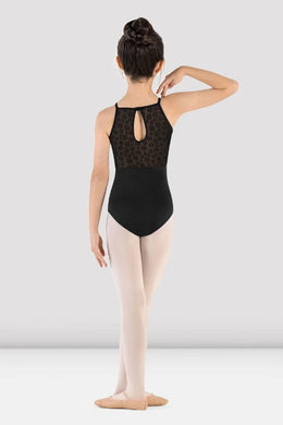 High Neckline Daisy Lace Halter Leotard