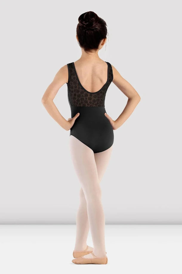 High Neckline Daisy Lace Halter Leotard