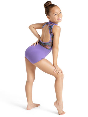 Girls Mystical Forest High Neck Mesh Back Leotard