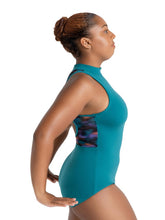 Load image into Gallery viewer, Girls Mystical Forest High Neck Mesh Back Leotard
