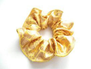 Gold Print Girls and Ladies Lycra Scrunchies