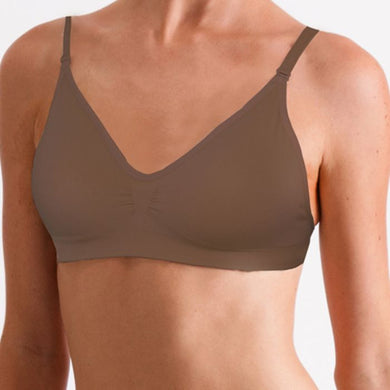 Dark Nude Adults Seamless Clear Back Bra with removable pads