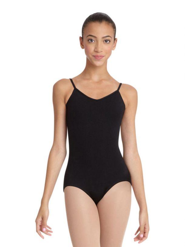 Black Adults V-Neck Camisole Leotard