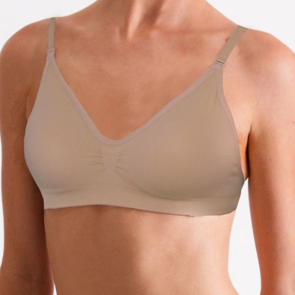 Silky Seamless Clear Back Dance Bra with removable pads