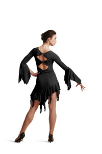 Black Ladies Capezio Short Ruffle Skirt