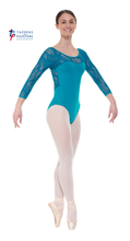 Load image into Gallery viewer, Elegance 3/4 Length Sleeved Leotard with Sweetheart Neckline
