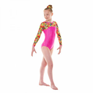 Long Sleeve Foil Gymnastic Leotard