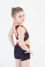 Load image into Gallery viewer, Lightening Print Hectic Keyhole Back Crop Top Shorts Sets
