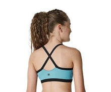 Load image into Gallery viewer, Contrast Mesh Paneled Cross Back Crop Top (KA039T)
