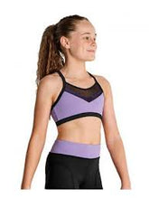 Load image into Gallery viewer, Contrast Mesh Paneled Cross Back Crop Top (KA039T)
