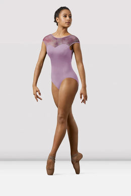 Ladies Mirella Watercolour Mesh Cap Sleeve Leotard