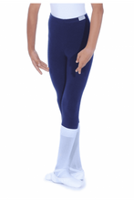 Load image into Gallery viewer, Navy Boys and Mens Stirrup Dance Tights
