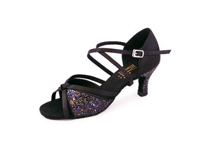 Black Multi  Adult X-Strap Ballroom Shoe