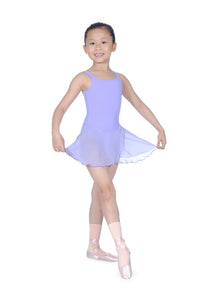 Lilac Girls Sleeveless Skirted Leotard